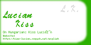 lucian kiss business card
